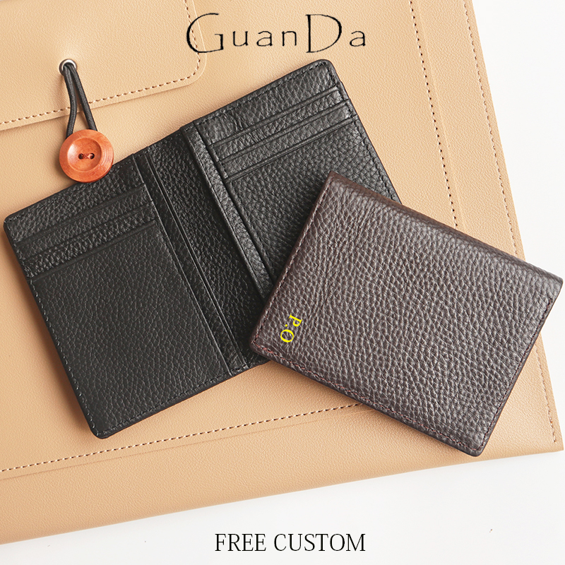 Card Case Minimalist - Genuine Leather Card Holder Man Custom