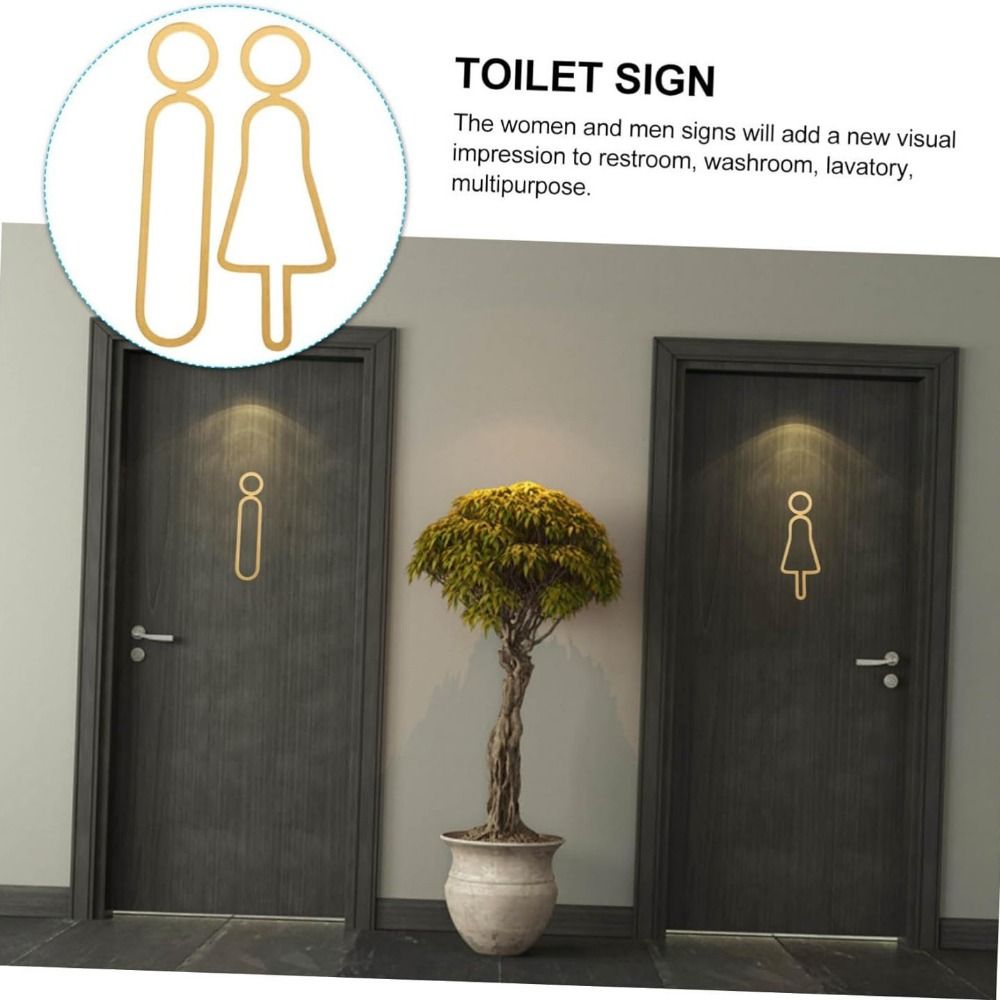 Acrylic Toilet Sign Sticker Me - Men Accessories Shop ulasan dan harga