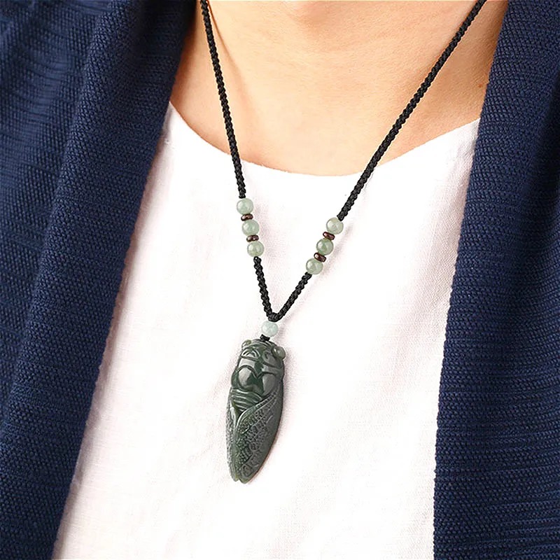 Natural Hetian Jade Cicada Pen - Men Accessories Wrist ulasan dan harga
