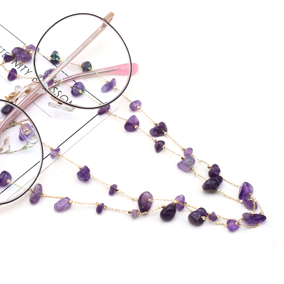 Natural Amethyst Stone Beaded  - Men'S Accessories Glasses ulasan dan harga