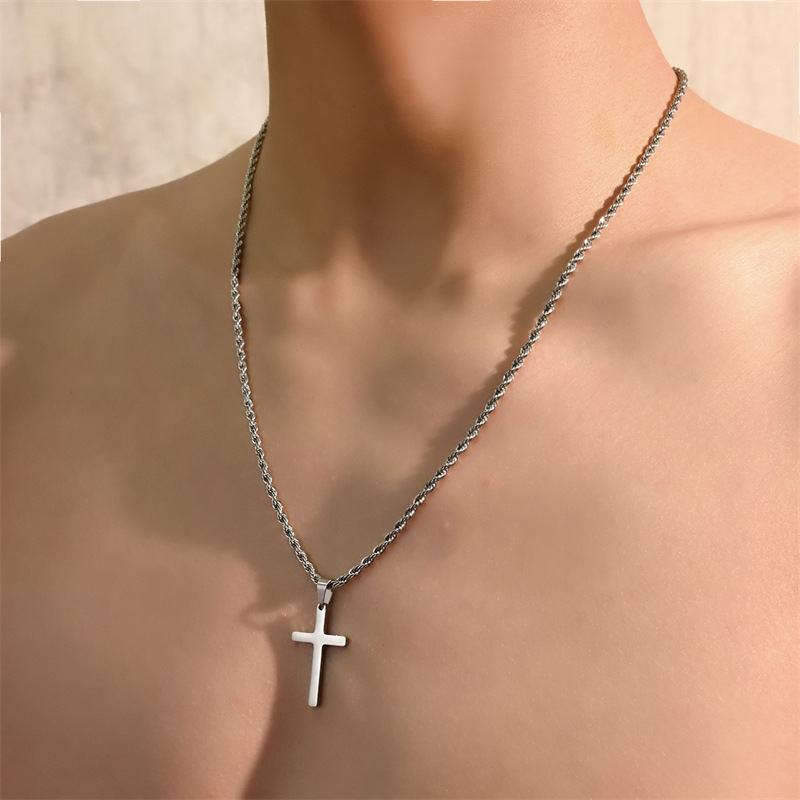 Unisex Cross Pendant Necklace  - Men Accessories Singapore ulasan dan harga