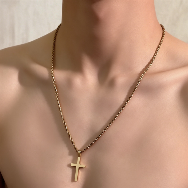 Unisex Cross Pendant Necklace  - Men Accessories Singapore ulasan dan harga