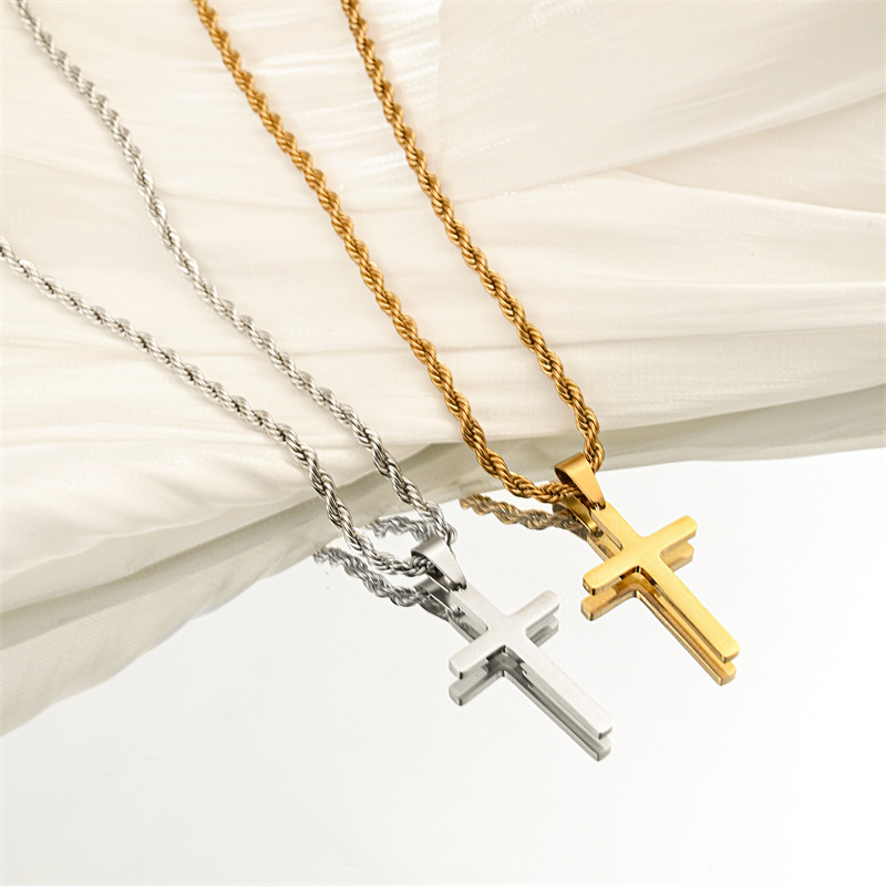 Unisex Cross Pendant Necklace  - Men Accessories Singapore ulasan dan harga