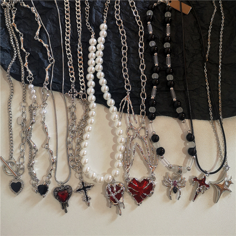 Gothic Vintage Y2K Red Glass H - Men Accessories Aesthetic ulasan dan harga