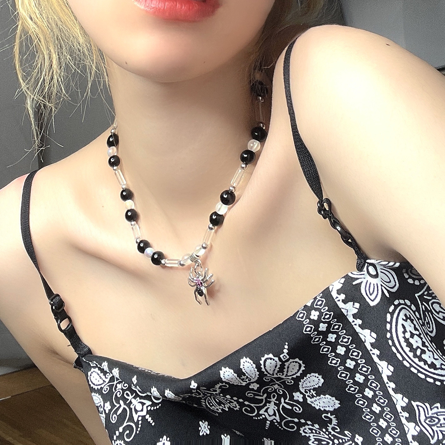 Gothic Vintage Y2K Red Glass H - Men Accessories Aesthetic ulasan dan harga