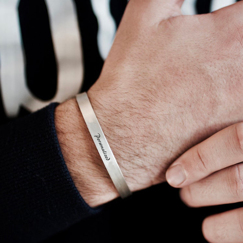 4MM To 8MM Free Engraving Cuff - Men Accessories Wrist ulasan dan harga
