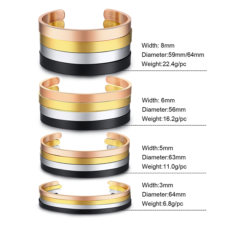 4MM To 8MM Free Engraving Cuff - Men Accessories Wrist ulasan dan harga