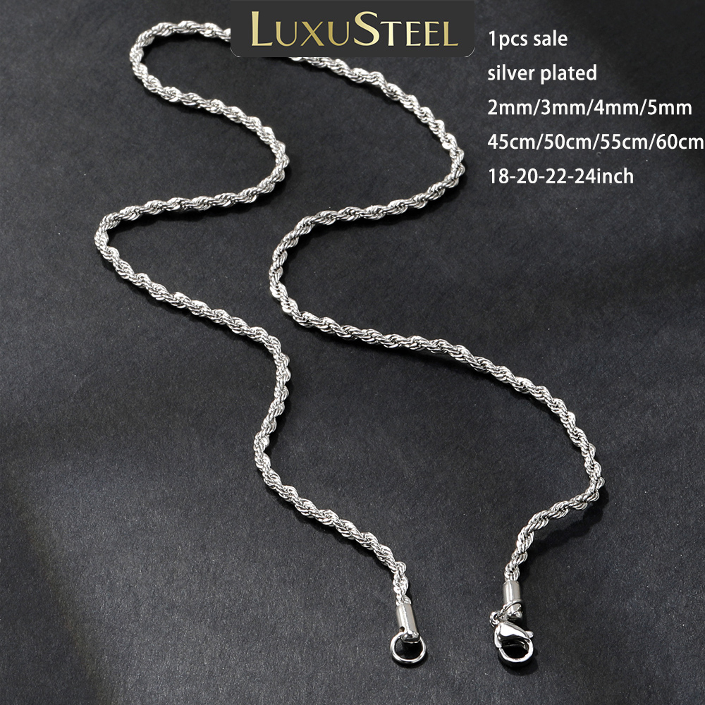 LUXUSTEEL 1pcs Twisted Rope Ch - Men Accessories Singapore ulasan dan harga