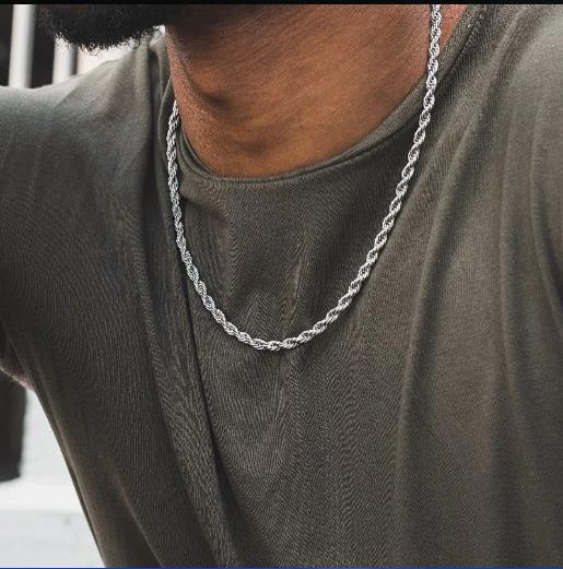 LUXUSTEEL 1pcs Twisted Rope Ch - Men Accessories Singapore ulasan dan harga
